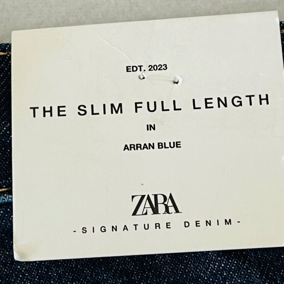 Zara Women Distressed Slim Full-Length Straight Leg Mid Rise Blue Jeans Sz 6 NWT - Picture 10 of 16